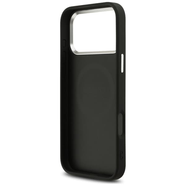 Guess Glitter Triangle Logo MagSafe-etui til iPhone 17 Pro Max, sort