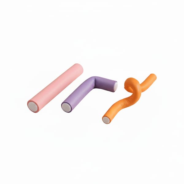 Hårruller i gummilatex til krøller og bølger, lange, 18 mm D&B
