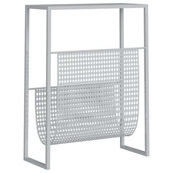 vidaXL avisstativ sølv 35x15x45 cm stål