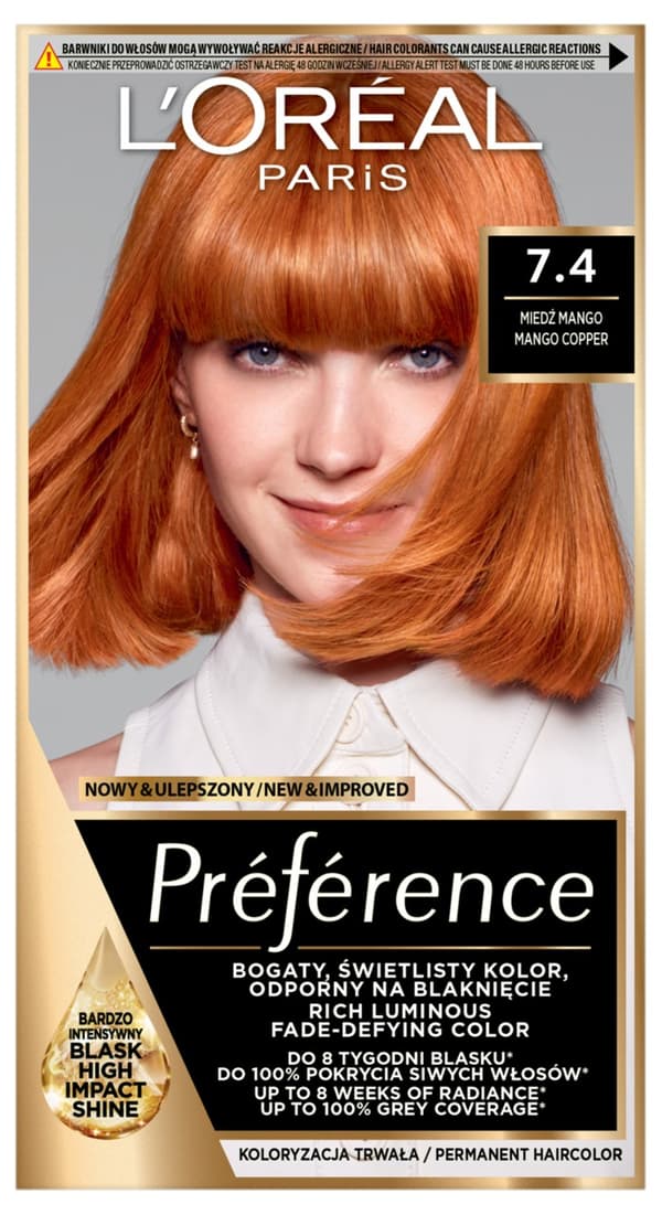 Loreal Preference hårfärg 74 Dublin Copper Mango 2x60ml 54ml