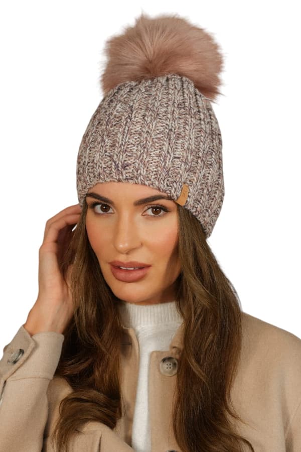 WEZYR vinterhue med pompon, pink