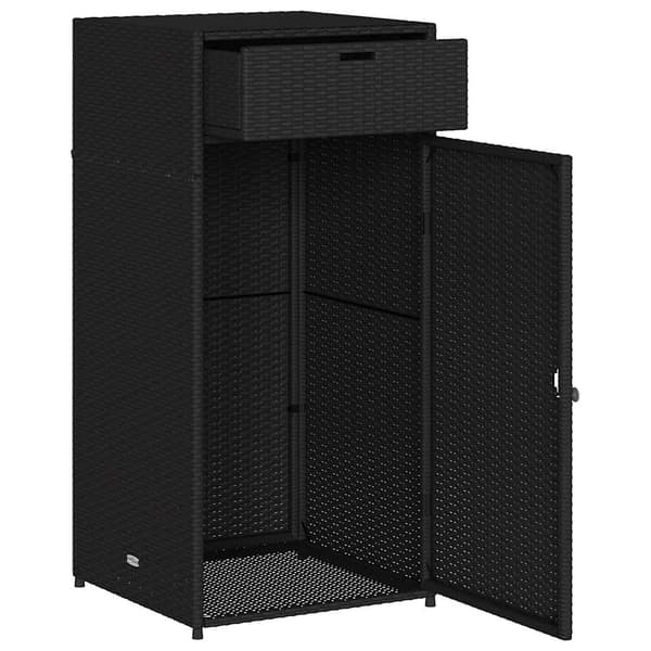 vidaXL haveskab, sort, 55x55x111 cm, polyrattan