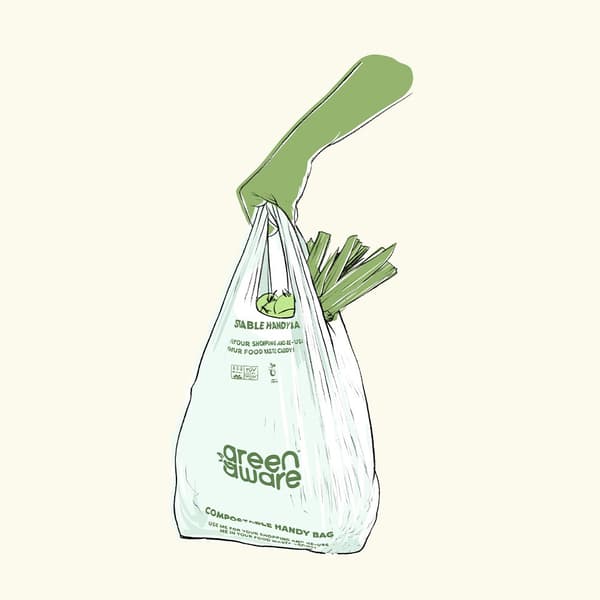 Avrivbara påsar med handtag 21L 10 st komposterbara GreenAware