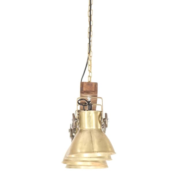 vidaXL Industriel Loftlampe Messingfarvet E27 Mangotræ
