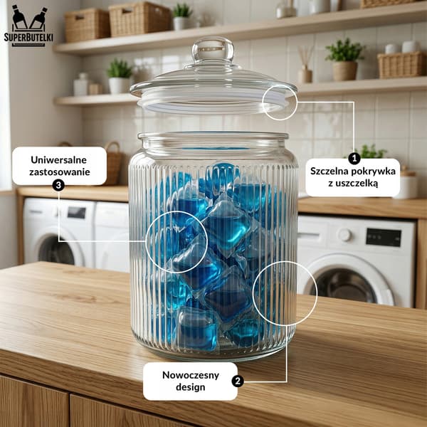 CIACHO 4 L glaskrukke med glaslåg - rillet