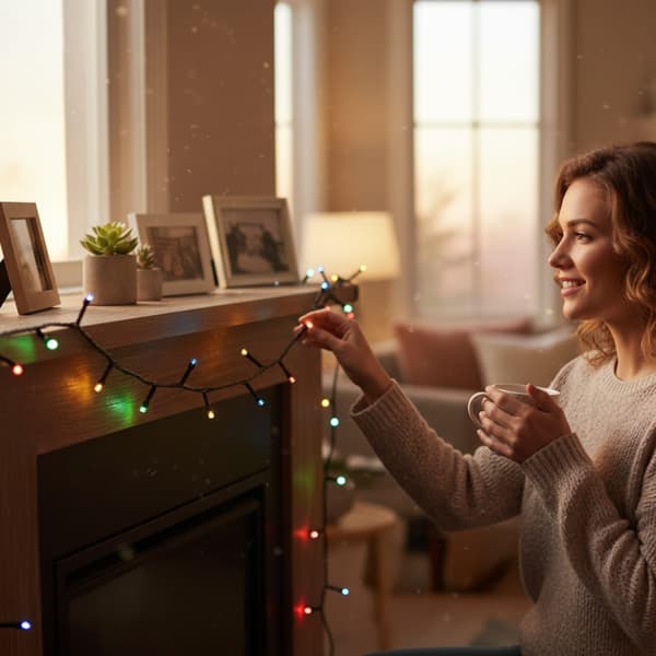 KRAFTIG JULETRÆSLYS 500 LED MULTI UDENDØRS INDENDØRS PROGRAMMER 40M