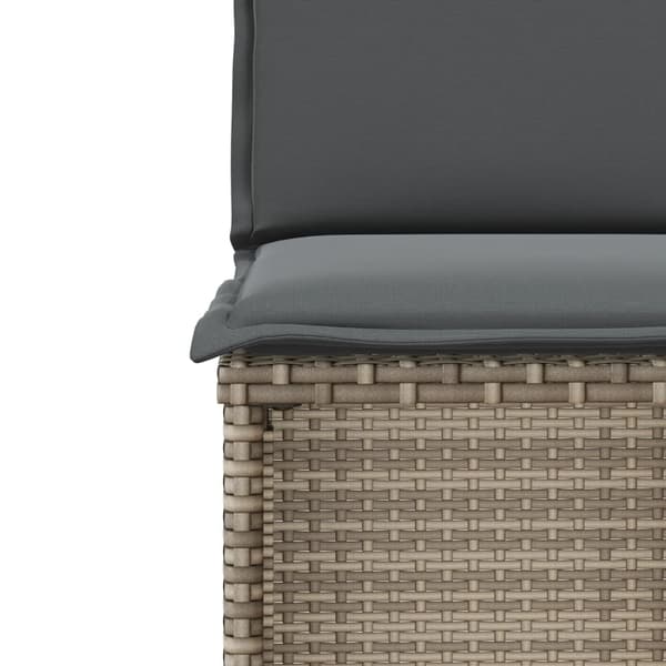 vidaXL 3-delat bistroset med kuddar, beige, polyrotting