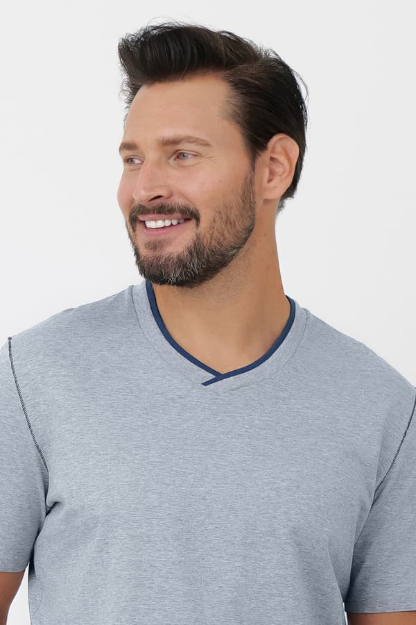 Herrpyjamas med kort ärm, korta byxor Devon XL