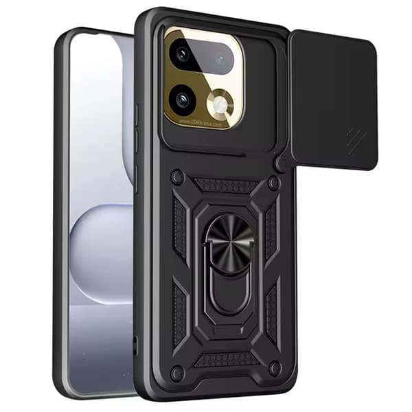 Pansret cover til Realme 16 Pro Plus, CamShield Slide, sort