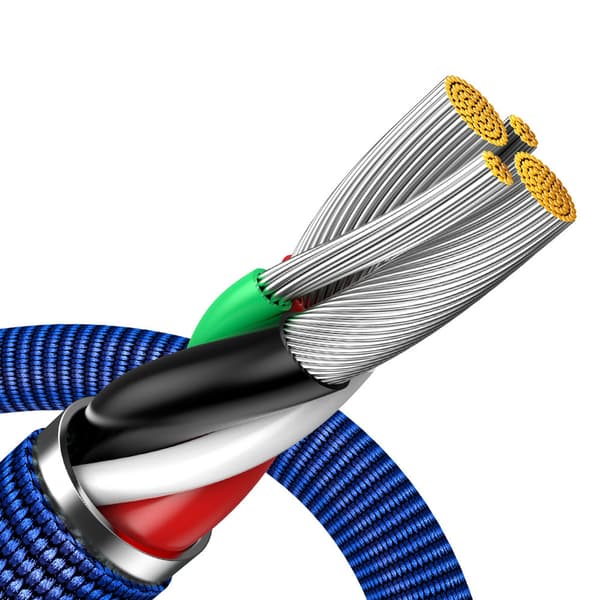 USB - Lightning-kabel til hurtig opladning og dataoverførsel 1,2 m blå