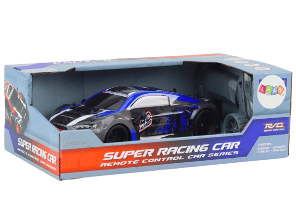 Fjernstyret bil 1:18 gummihjul drift blå