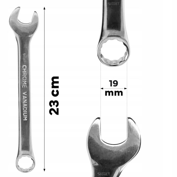 19 mm gaffelnøgle CR-V stærk solid standard