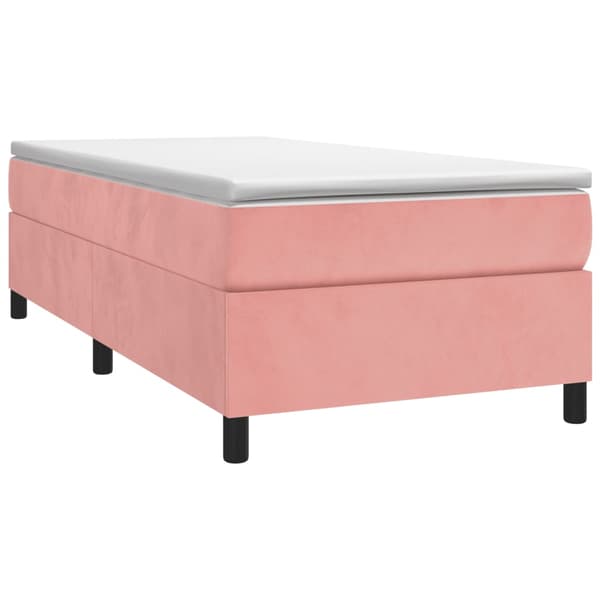 vidaXL Sängram rosa 90x190 cm sammet