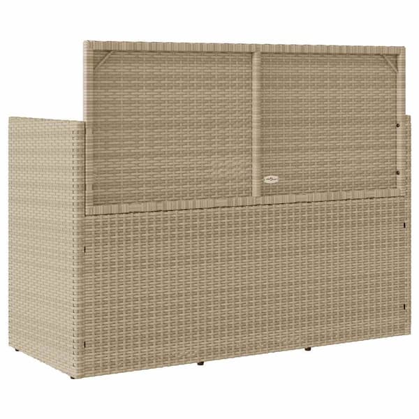 vidaXL Puutarhapenkki tyynyillä, beige, polyrottinki