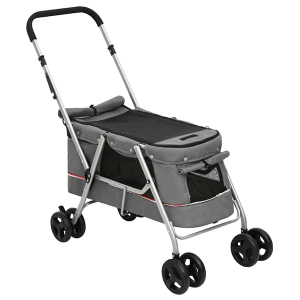 vidaXL foldbar hundevogn grå 100x49x96 cm hørstof