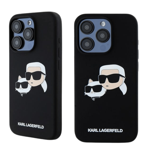 Karl Lagerfeld Silikone Karl & Choupette MagSafe-etui til iPhone 15 Pro Max, Sort