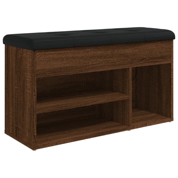 vidaXL Skobänk brun ek 82x32x45,5 cm