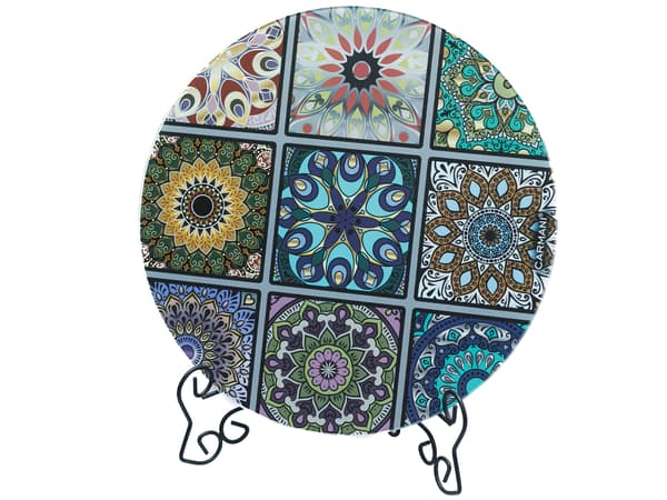 Rund glasplade - Mosaik (CARMANI)