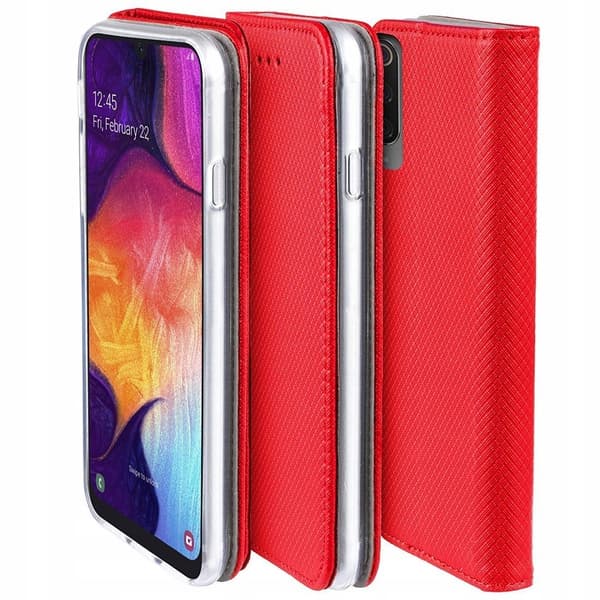 Etui til Samsung Galaxy A42 5G Magnet SMART BOOK RØD + Glas