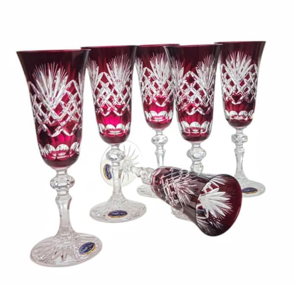 Rubin krystal champagneglas 150ml ananas
