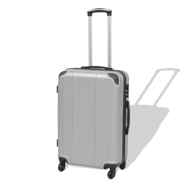 vidaXL sølvfarvet trolley kuffertsæt 4 dele