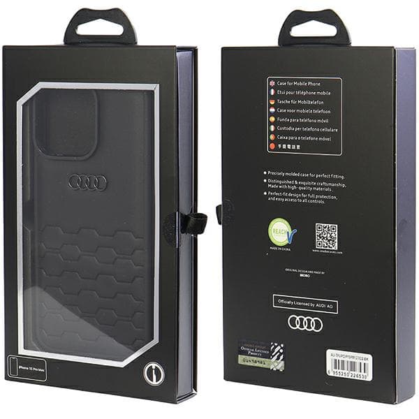 Audi GT kunstlædercover til iPhone 15 Pro Max, sort