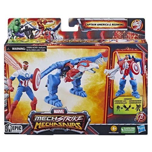 Hasbro Mech Strike Mechasaurus Capitan America 2-pack figurer