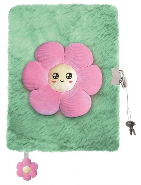 A5/96K kalender med 3D lyserød blomsterhængelås