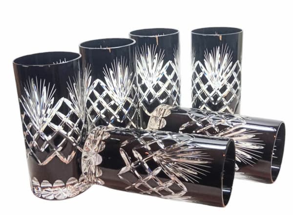 Sorte krystalglas til vand og drikkevarer 320 ml Ananas