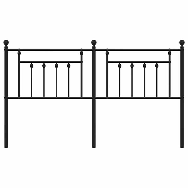 vidaXL metalsengegavl, sort, 180 cm