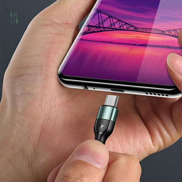 USAMS Flettet Kabel U55 2A USB-A til Micro USB 1m Grøn
