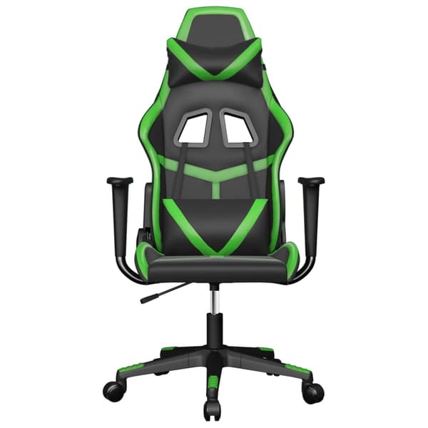 vidaXL gamingstol, sort og grøn, kunstlæder