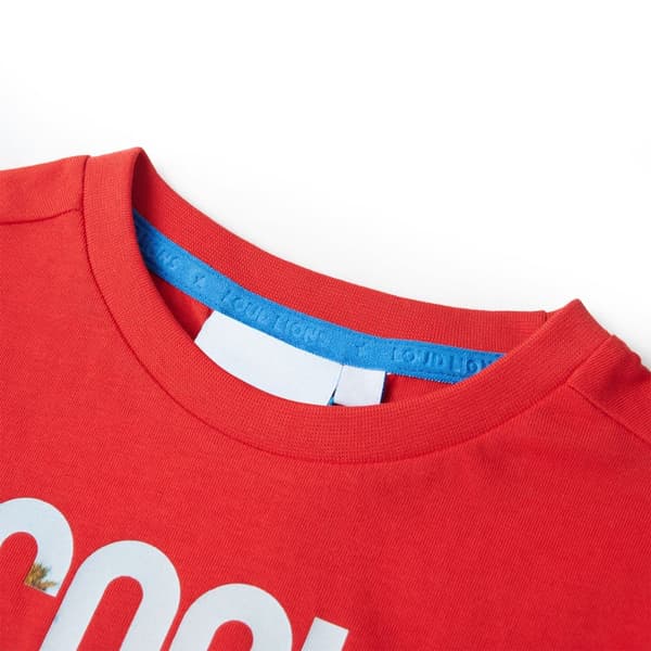 Barn-T-shirt, röd, 116