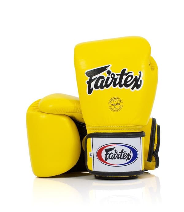 Fairtex Boksehandsker i Ægte Læder BGV1 Åndbare Gule 16oz
