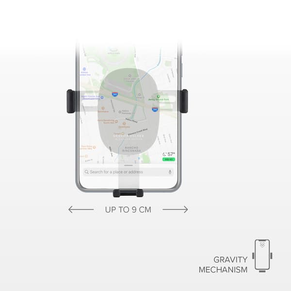 Gravity bilhållare för smartphone på luftventilen - svart