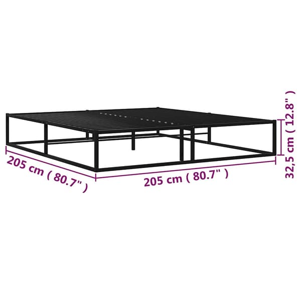 vidaXL sengestel sort metal 200 x 200 cm