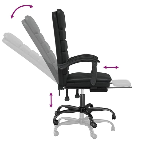vidaXL lænestol med massagefunktion, sort kunstlæder