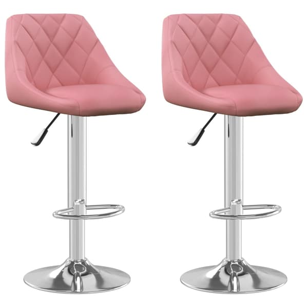 vidaXL Barstolar, set om 2, rosa, klädda i sammet