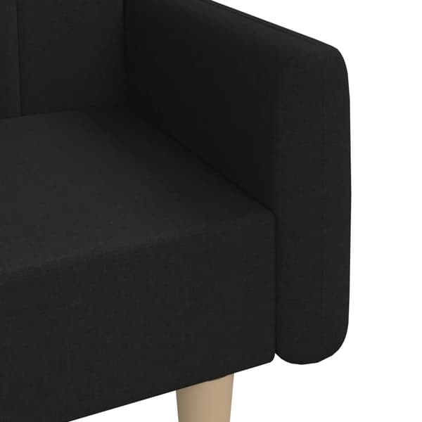 vidaXL 2-sits bäddsoffa, svart, klädd i tyg