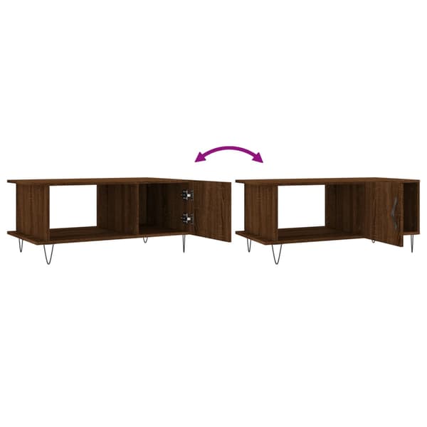 vidaXL sofabord brunt egetræ 90x50x40 cm