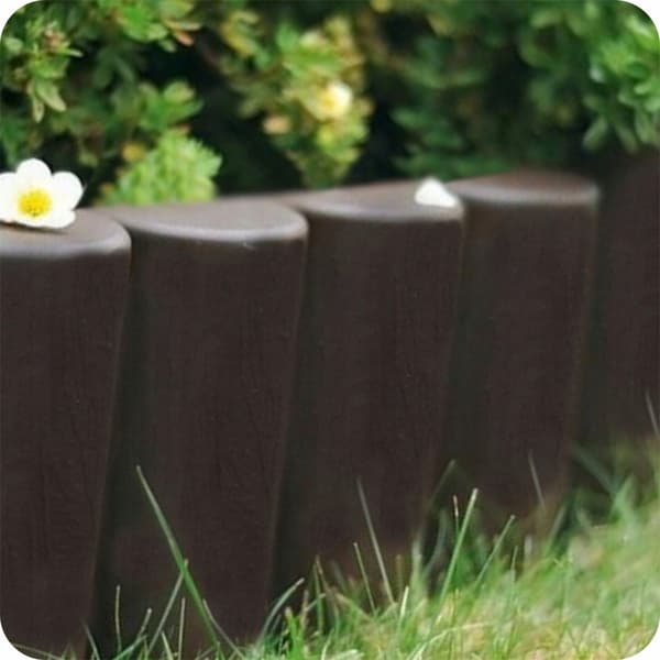 Havepalisade græskant plasthegn 280 x 24 cm brun