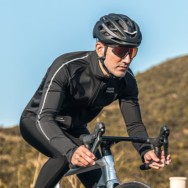 Varm höst/vinter långärmad cykeltröja XL - svart