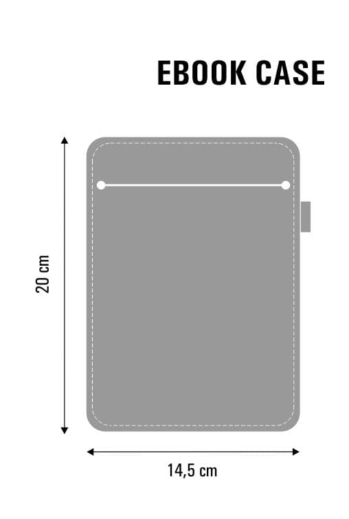 Arco Design 6-7" e-boksfodral - EcoFilc, Kipu-tryck, grå, passar Kindle / PocketBook