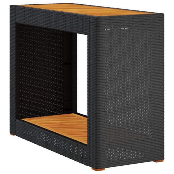 vidaXL havebord med træplade sort 100x40x75 cm