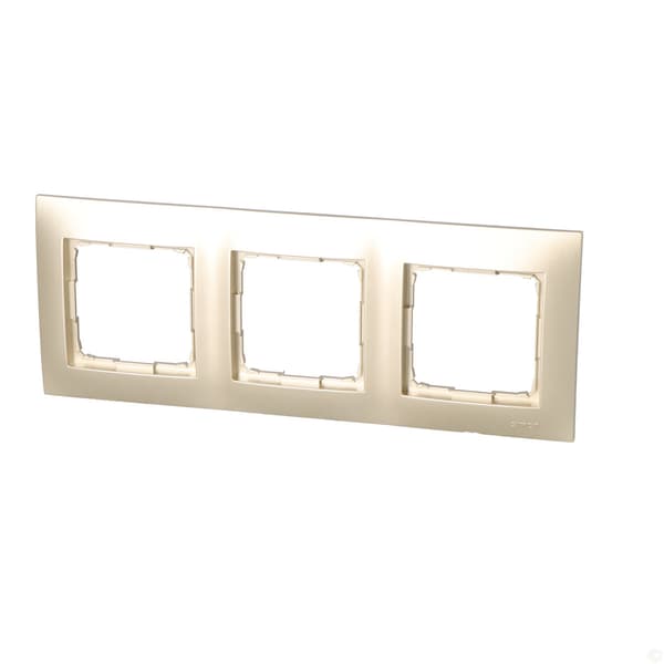 Universal 3-kanals ramme IP20 / IP44, mat guld Simon54