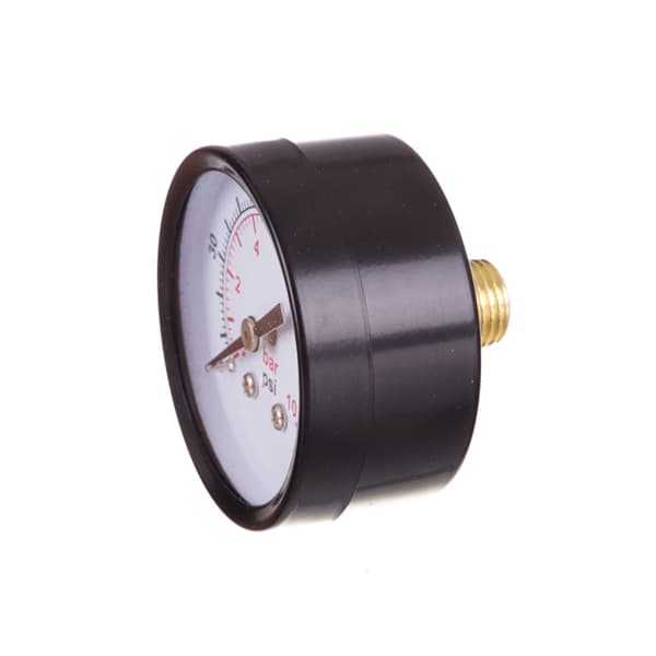 MANOMETER TIL KOMPRESSOR 50 MM OMRÅDE 0-10 BAR GEVIND 1/4 TOMMER PRO