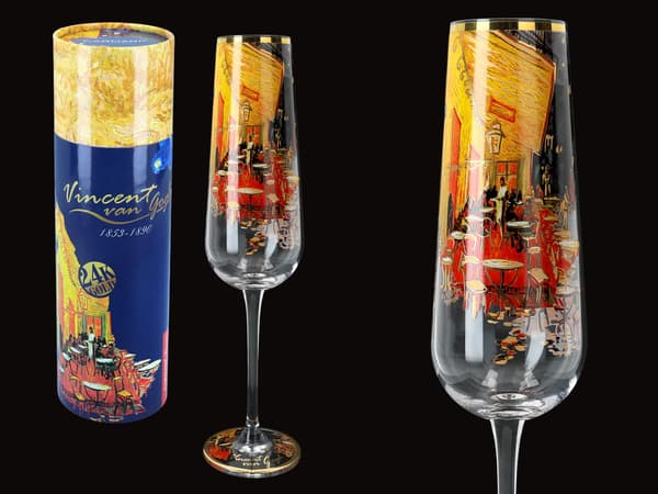 Champagneglas - V. Van Gogh. Caféterrass på natten (Carmani)