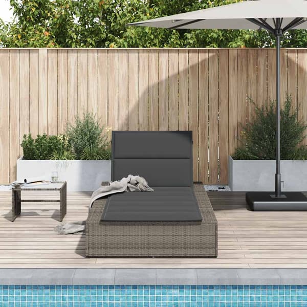 vidaXL liggestol med flydende hynde grå polyrattan
