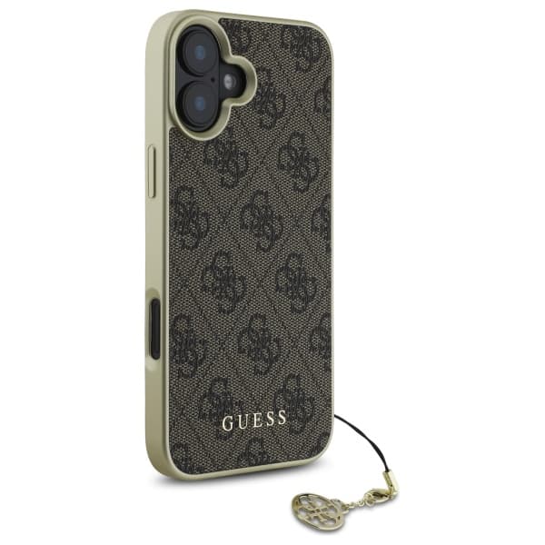 Guess 4G Charms Collection cover til iPhone 16 Plus, brun