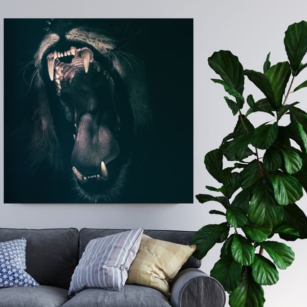 Canvastavla Djur Lejonmunn 90x90 cm